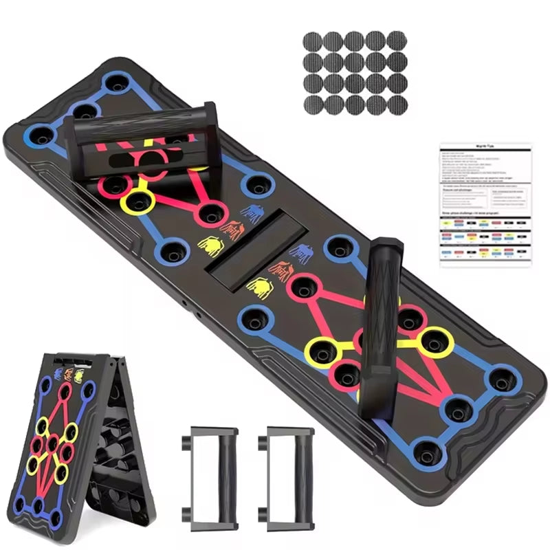 Portable Multifunctional Push-Up Board Set with Handles Foldable Fitness Equipment for Chest Abdomen Arms and Back Training